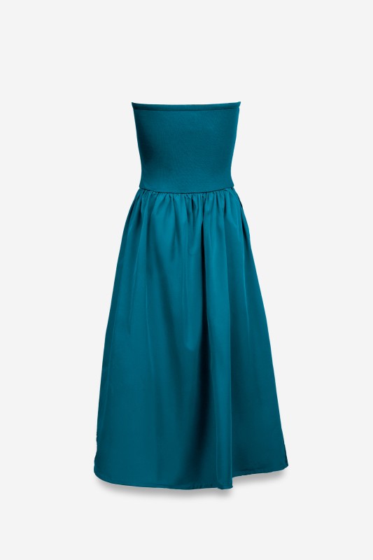 TRAJE MAXI TUBO COLOR "TEAL"