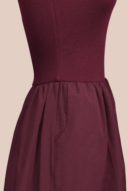 TRAJE MAXI TUBO COLOR VINO