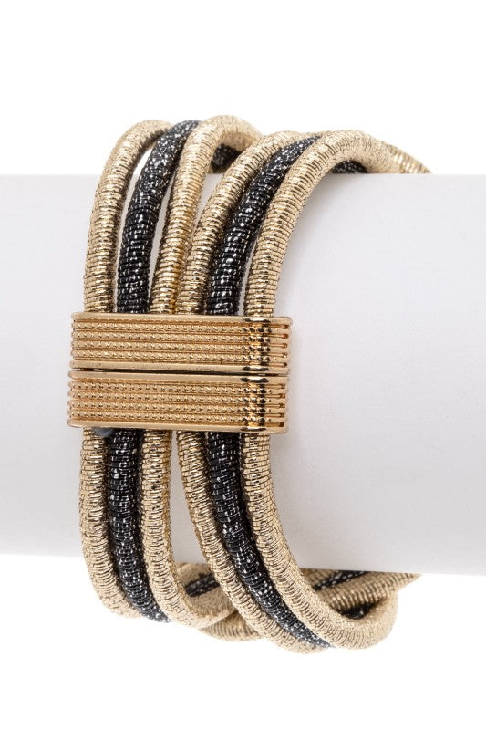 PULSERA MAGNÉTICA DORADA Y NEGRA