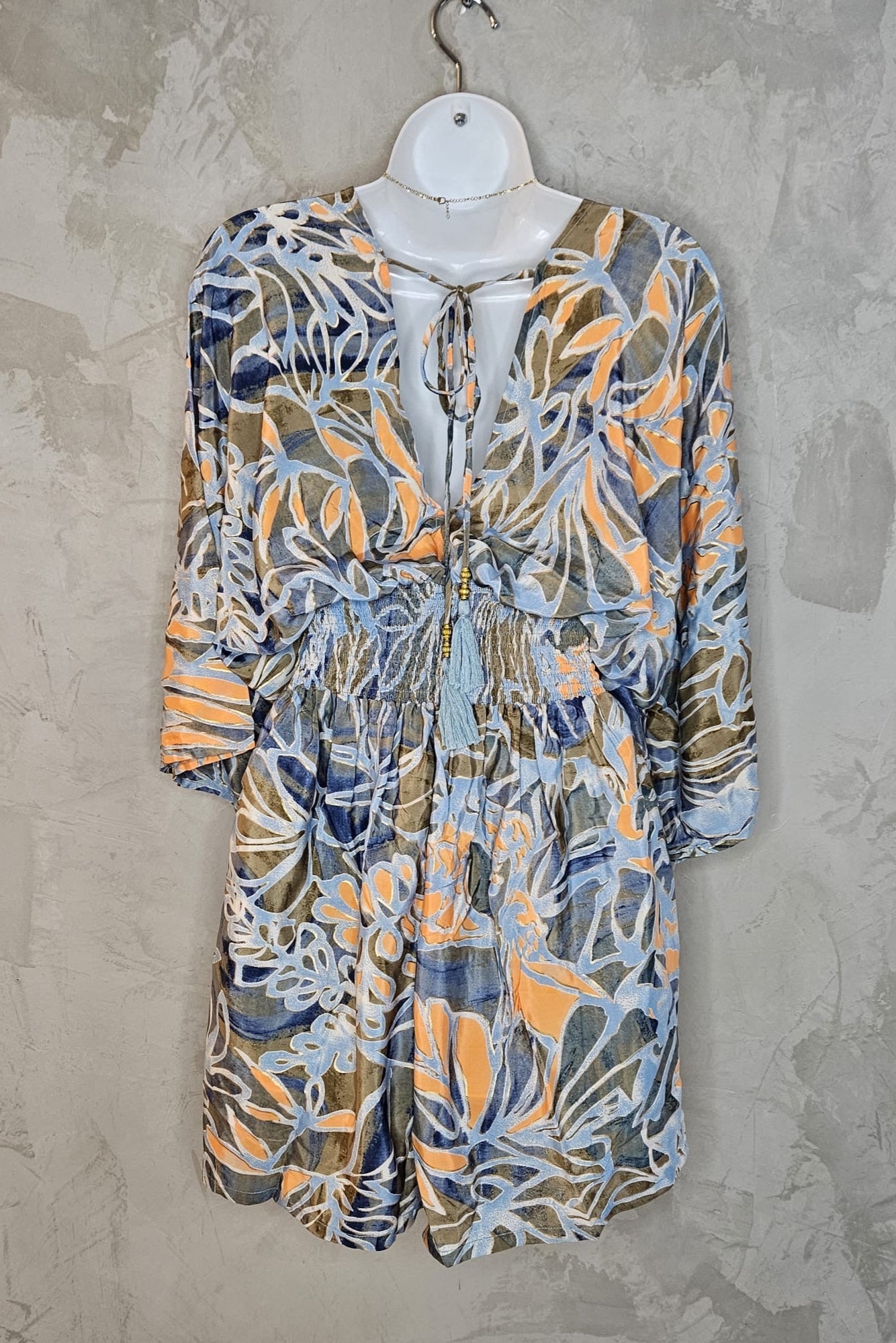 ROMPER AZUL, ANARANJADO Y OLIVO