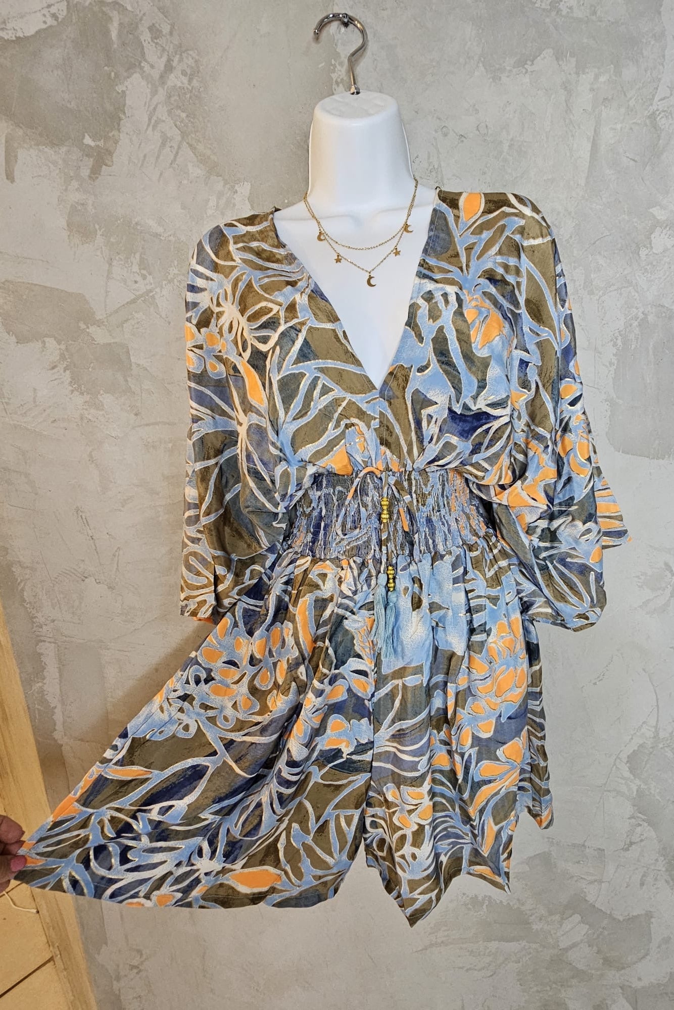 ROMPER AZUL, ANARANJADO Y OLIVO