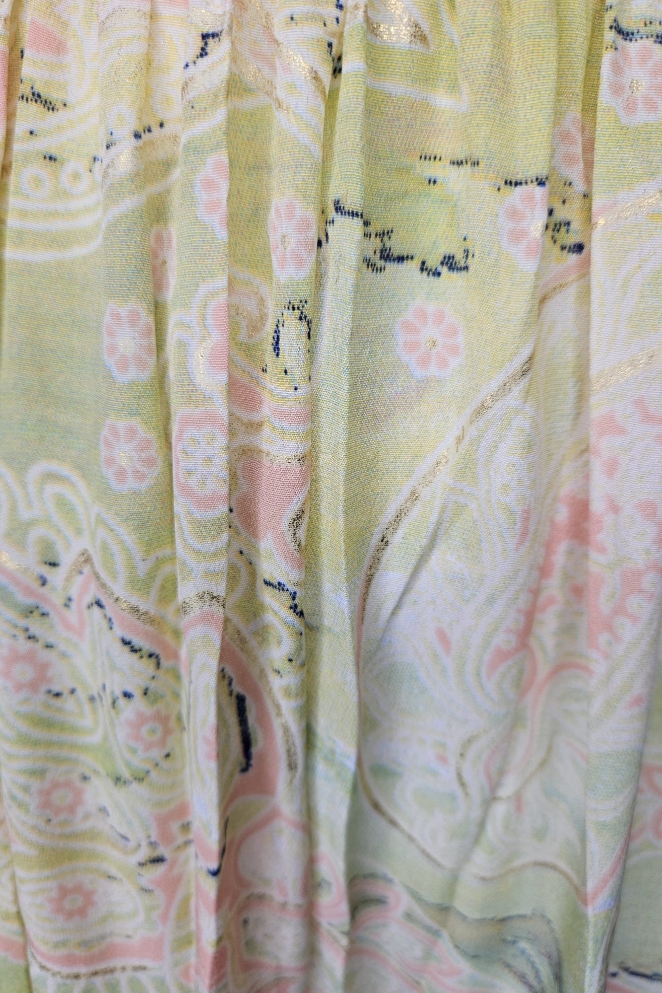 MAXI DRESS "BOHO" EN TONOS AMARILLO, VERDE Y PEACH