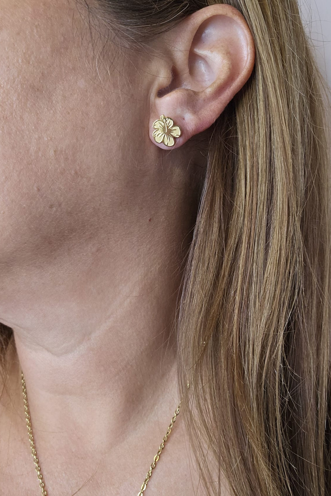 GOLD CHAIN AND RING SET WITH POPPY