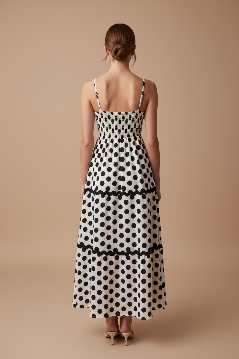 TRAJE POLKA DOTS BLANCO Y NEGRO
