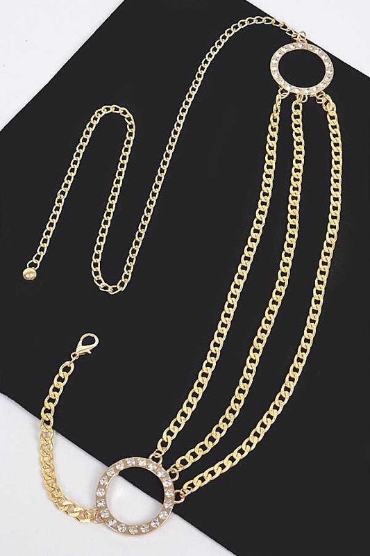 CORREA DORADA DE CADENA Y RHINESTONES