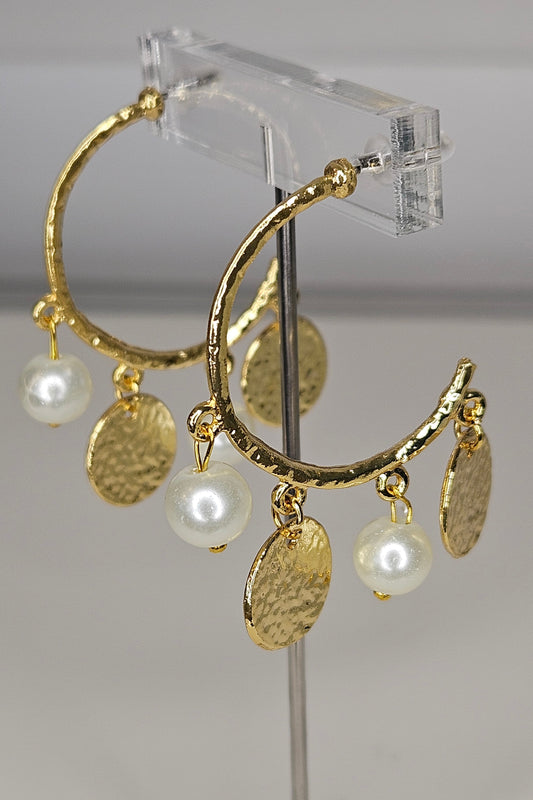 PANTALLAS TURCAS DORADAS CON CHARMS Y PERLAS