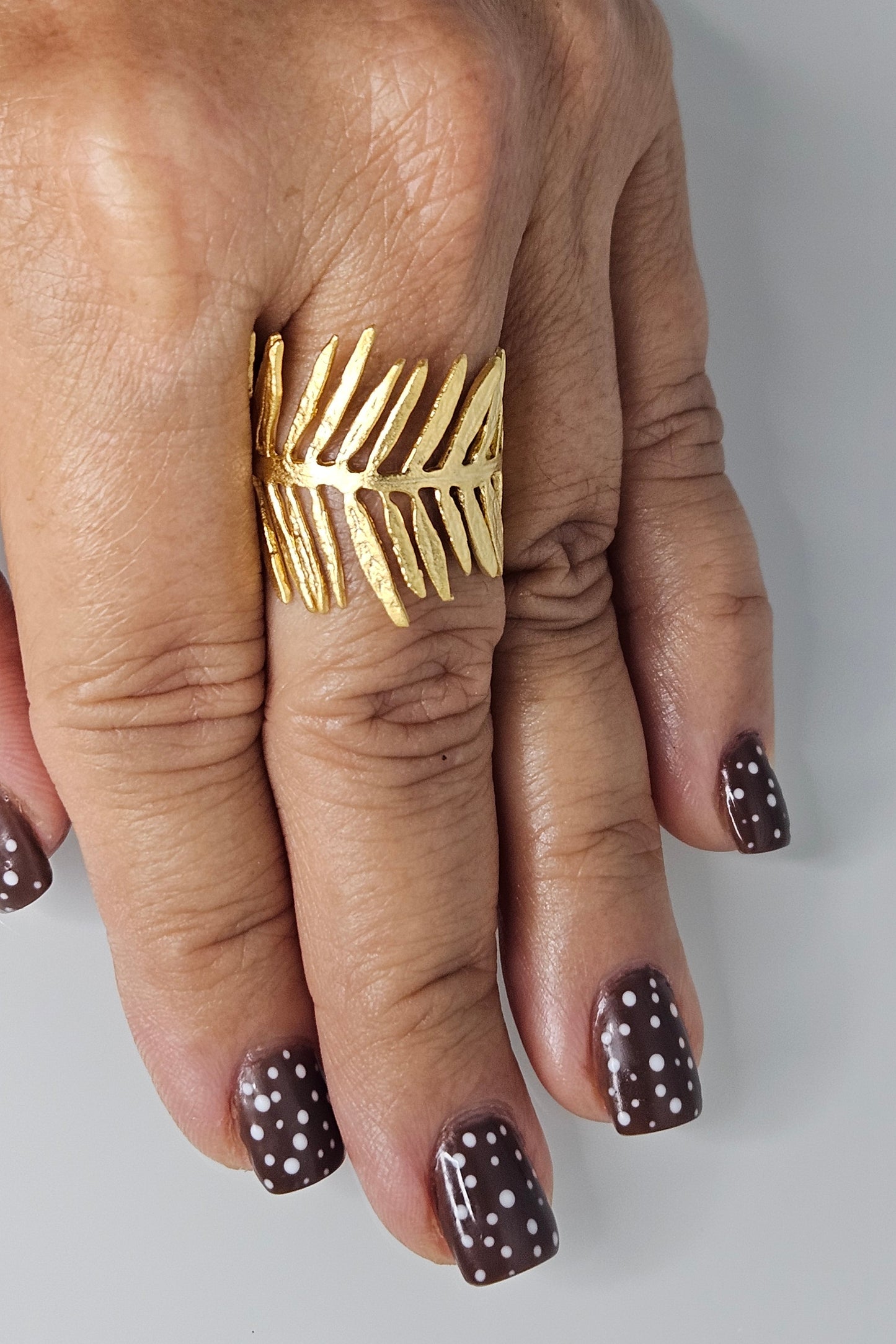 SORTIJA TURCA DORADA DE HOJA