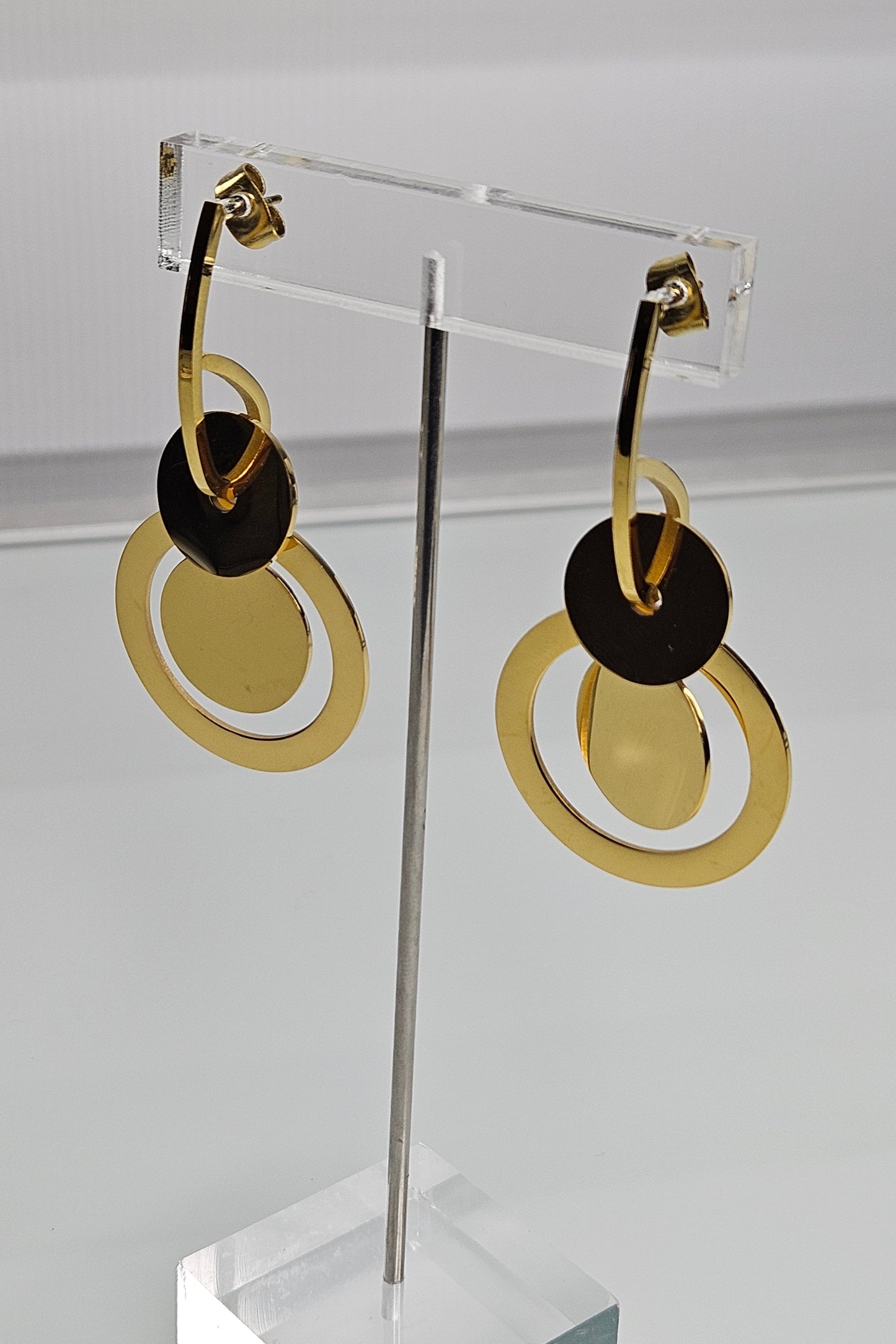 PANTALLAS DORADAS LARGAS DE CÍRCULOS