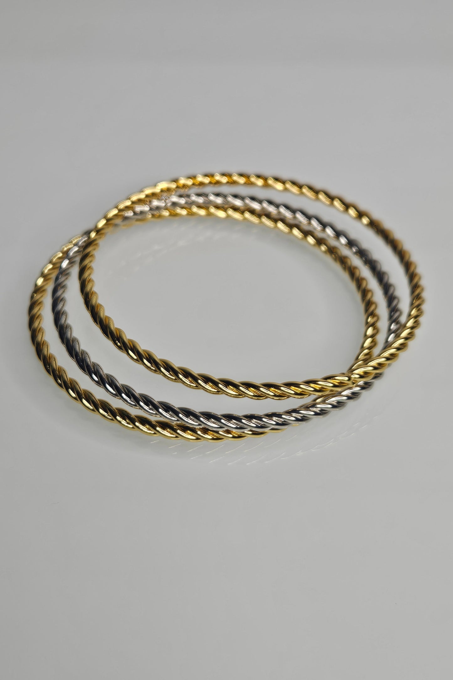BANGLES 2 TONOS: 2 DORADAS, 1 PLATEADA