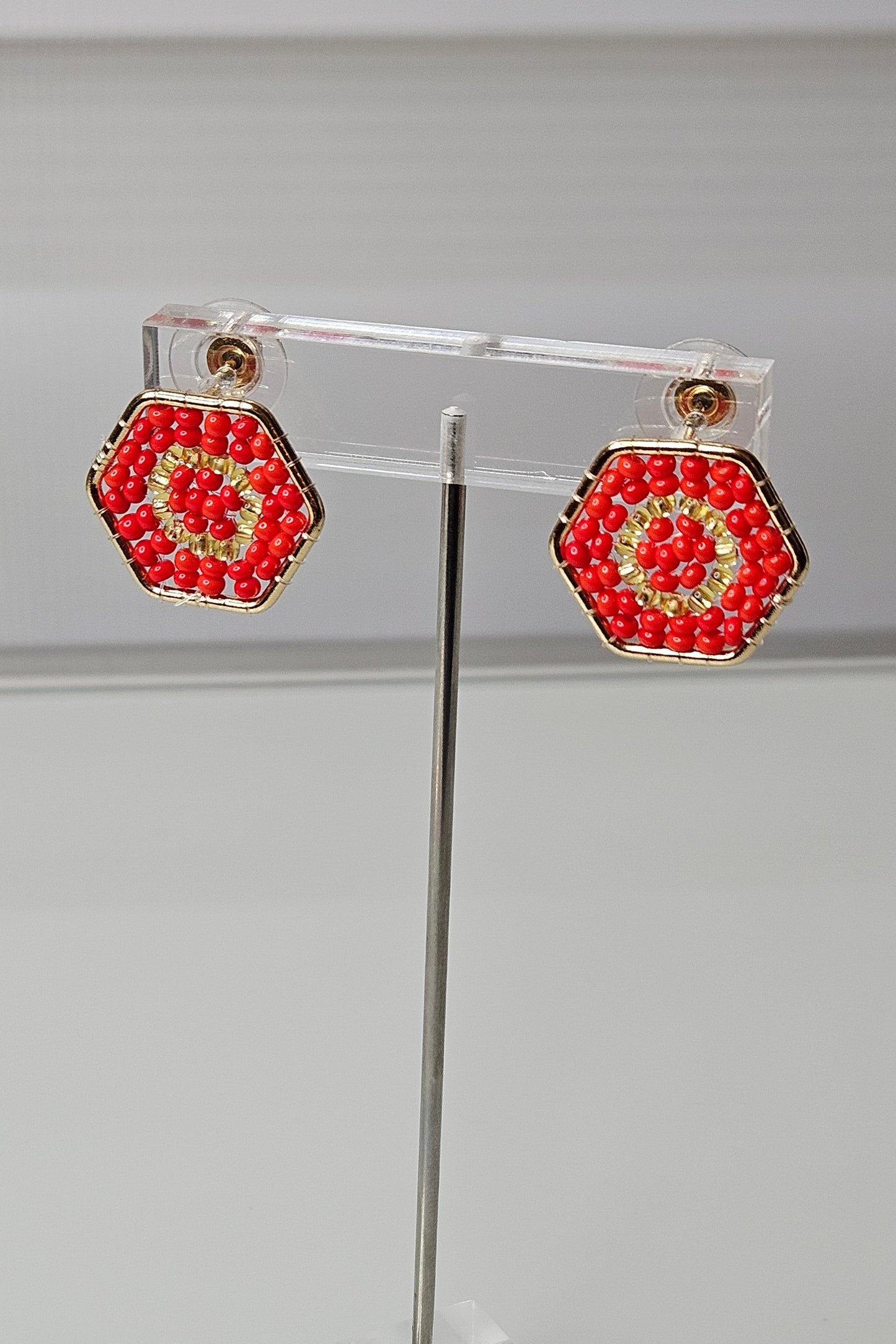 SET DE PULSERA AJUSTABLE Y PANTALLAS ROJO Y DORADO