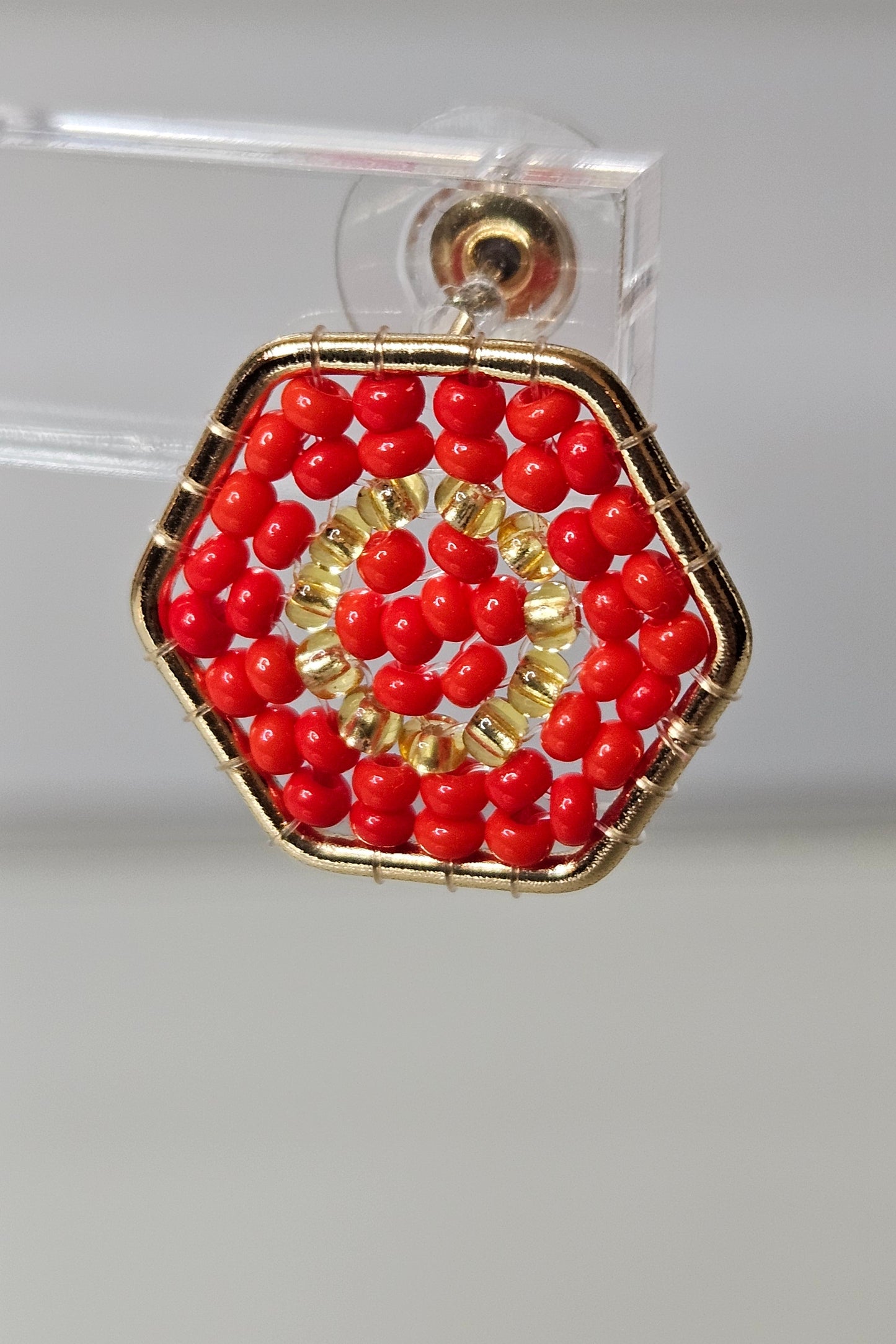 SET DE PULSERA AJUSTABLE Y PANTALLAS ROJO Y DORADO