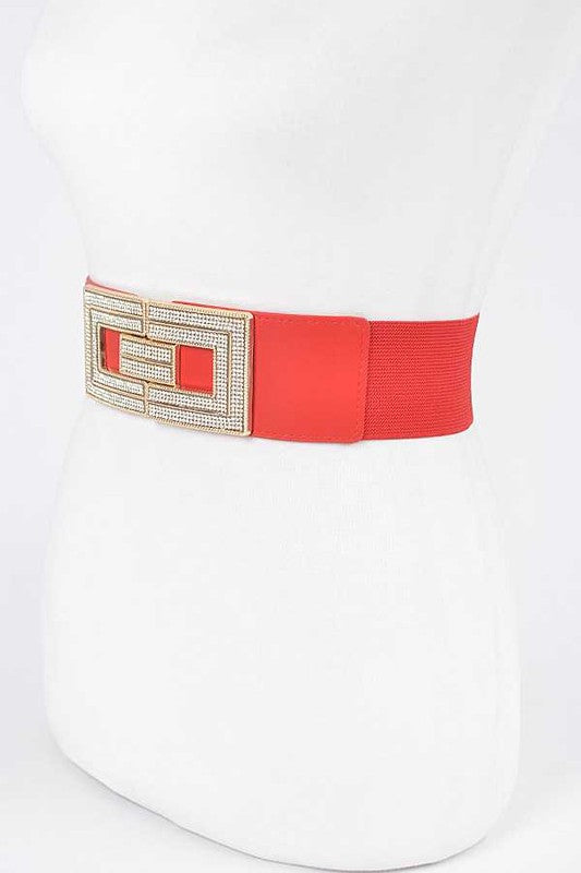 CORREA ROJA CON HEBILLA CUADRADA