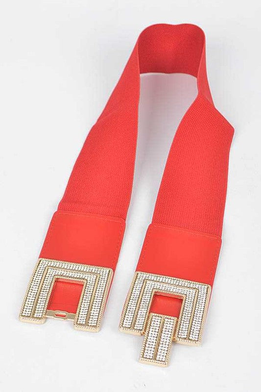 CORREA ROJA CON HEBILLA CUADRADA