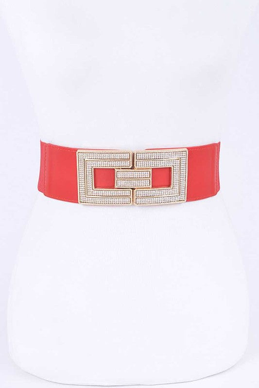 CORREA ROJA CON HEBILLA CUADRADA