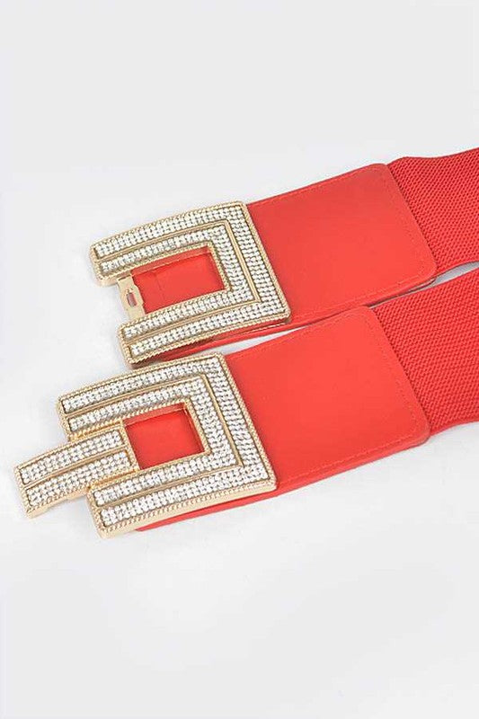 CORREA ROJA CON HEBILLA CUADRADA