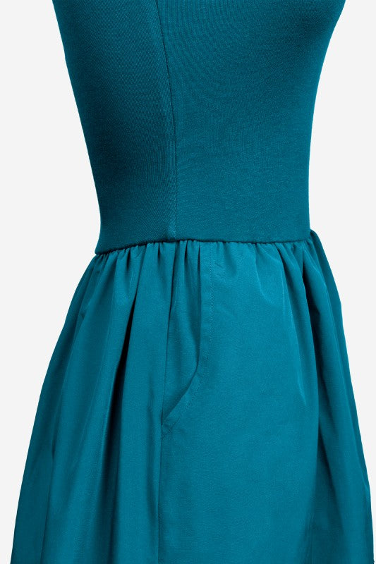 TRAJE MAXI TUBO COLOR "TEAL"