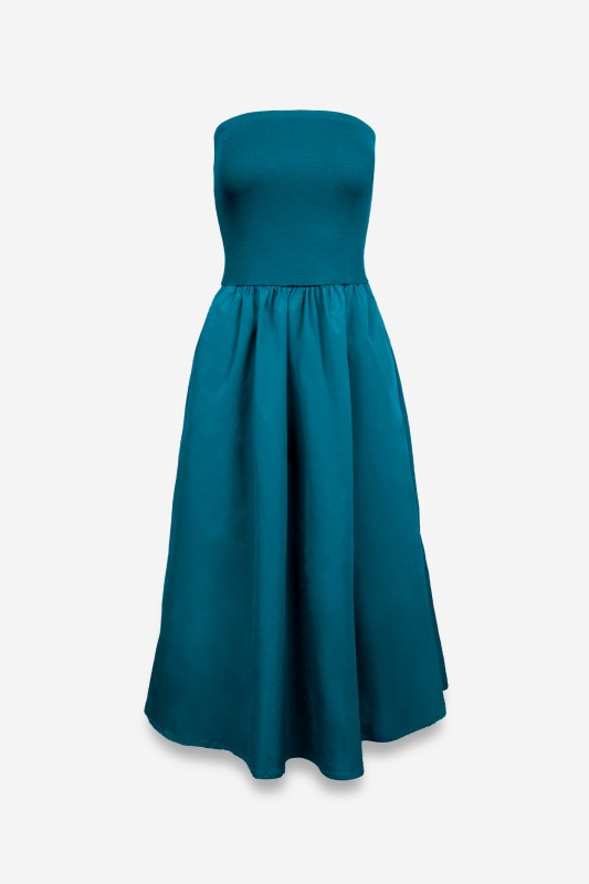 TRAJE MAXI TUBO COLOR "TEAL"
