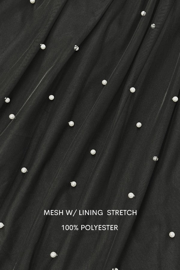 TRAJE TUBO MINI NEGRO CON PERLAS