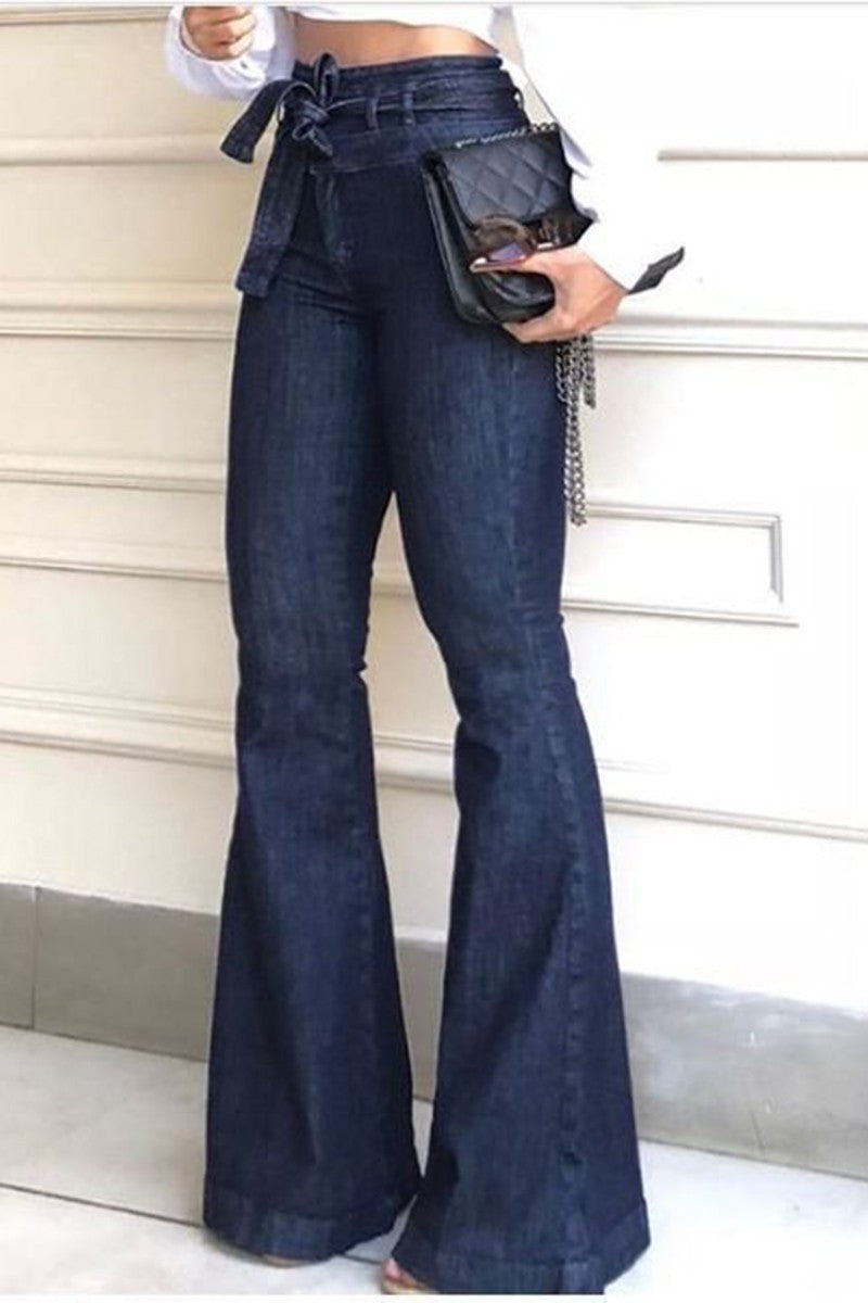 HIGH WAIST FLARE JEANS (MAHONES)