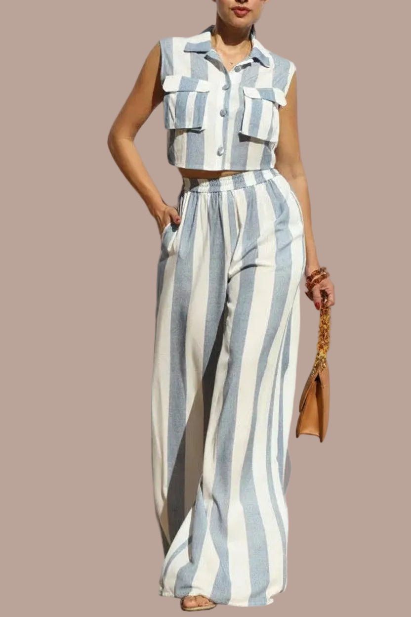 SET DE BLUSA Y PANTALÓN A RAYAS