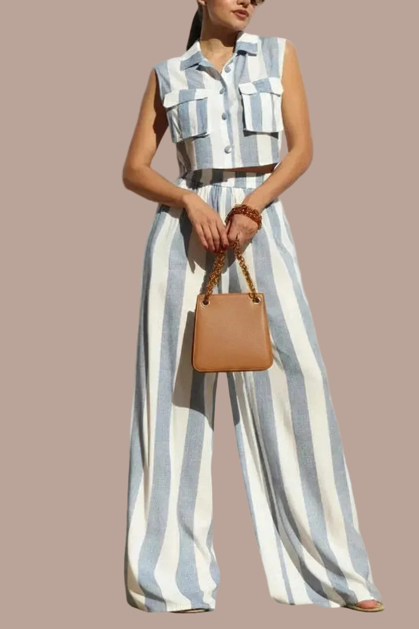 SET DE BLUSA Y PANTALÓN A RAYAS