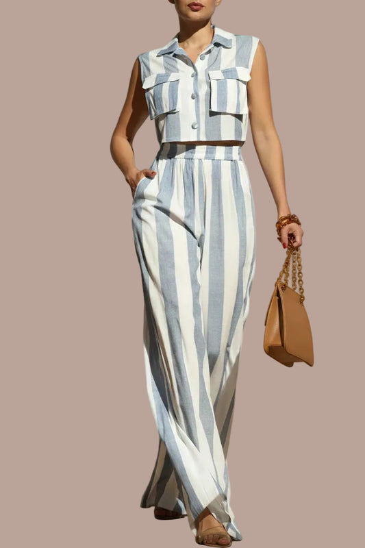 SET DE BLUSA Y PANTALÓN A RAYAS