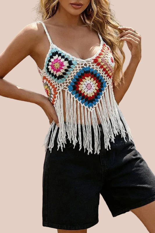 TOP ESTILO BOHEMIO DE CROCHET