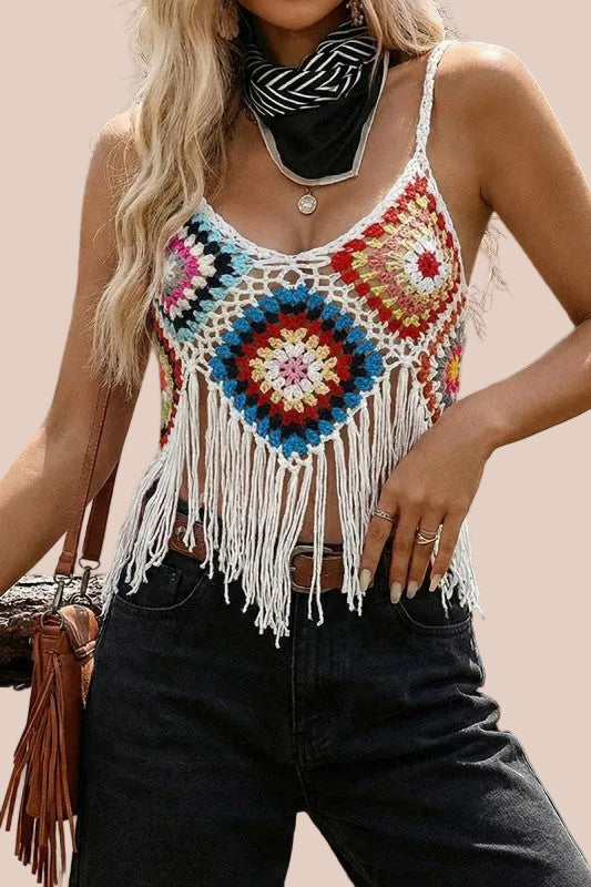 TOP ESTILO BOHEMIO DE CROCHET