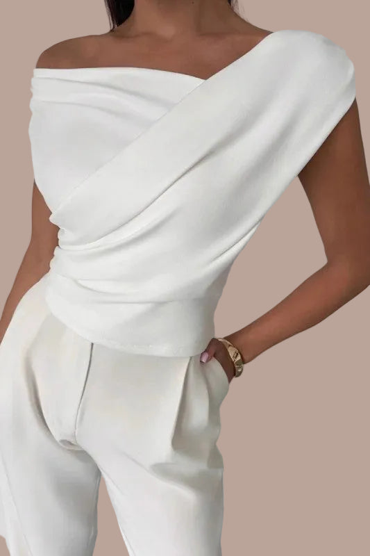 TOP BLANCO ONE SHOULDER
