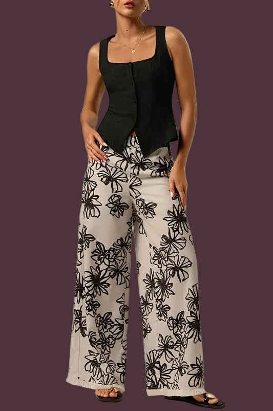 PANTALONES CON ESTAMPADO FLORAL