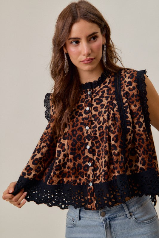 BLUSA ANIMAL PRINT SIN MANGAS