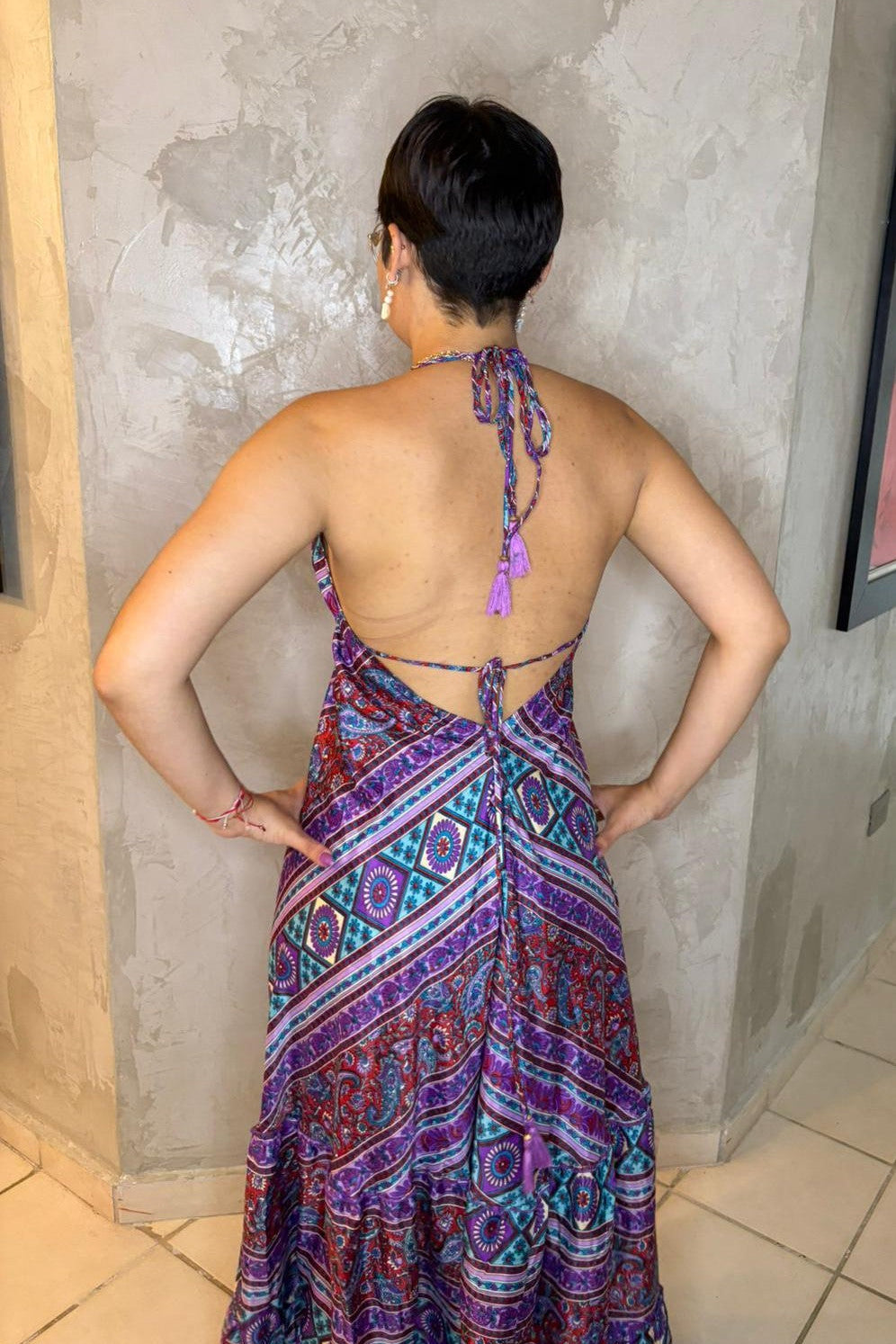 BOHO MAXI DRESS CON PRINT DE DIFERENTES COLORES