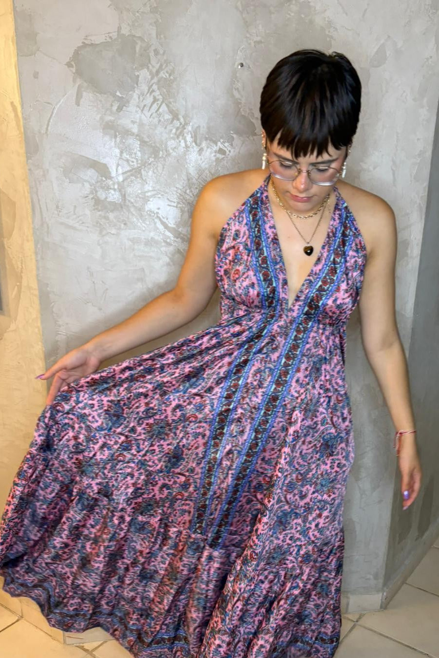 BOHO MAXI DRESS CON PRINT DE DIFERENTES COLORES