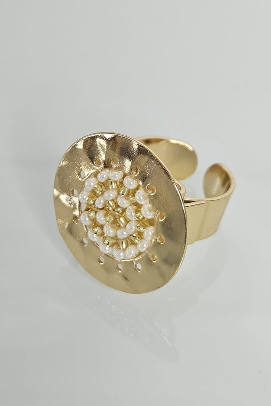 SORTIJA PEQUEÑA DORADA CON BLANCO