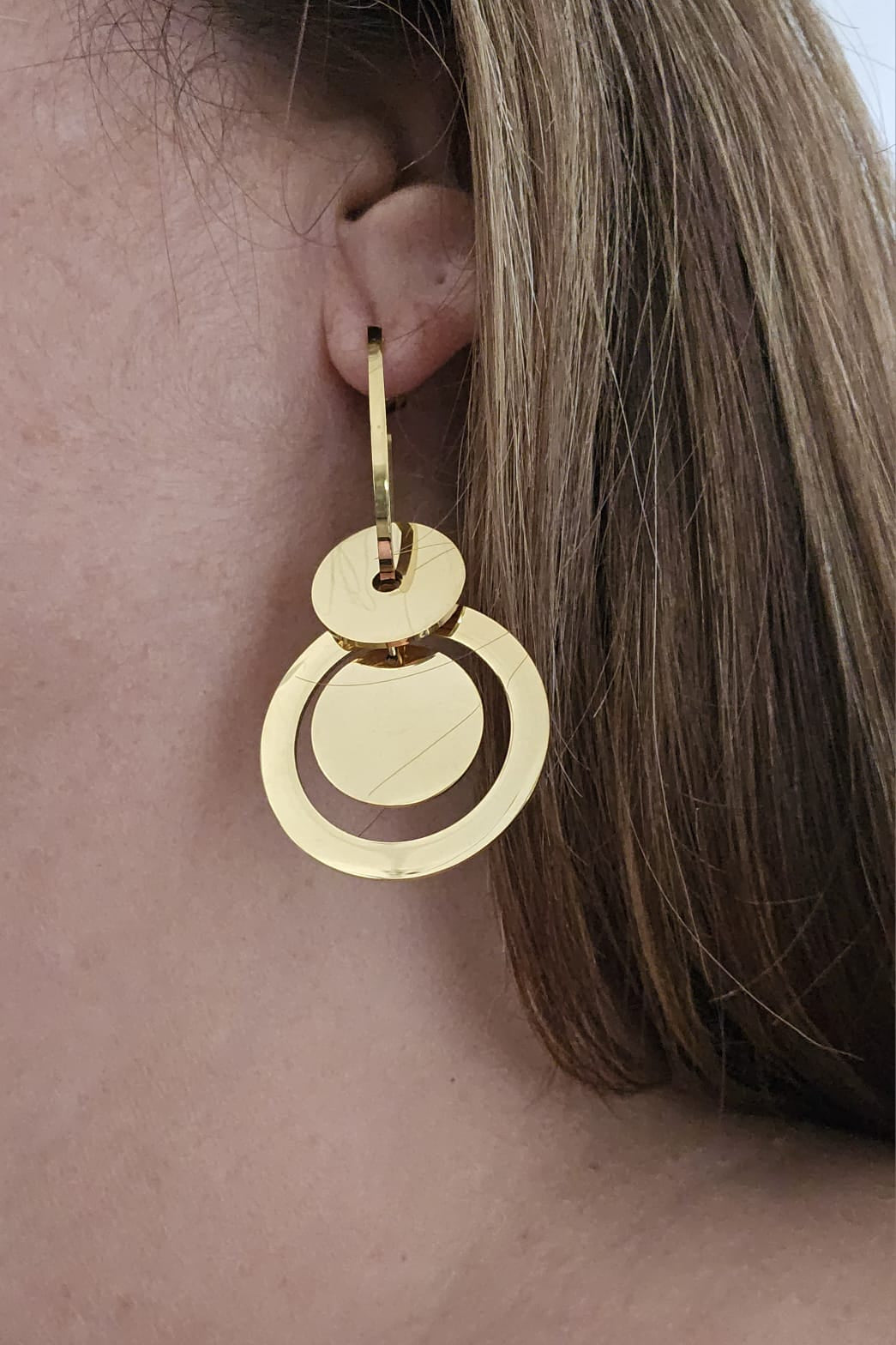 PANTALLAS DORADAS LARGAS DE CÍRCULOS