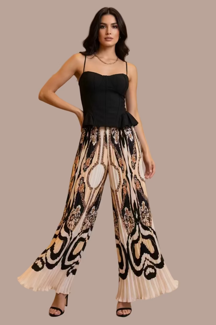 PANTALÓN ESTAMPADO DE CORTE ANCHO