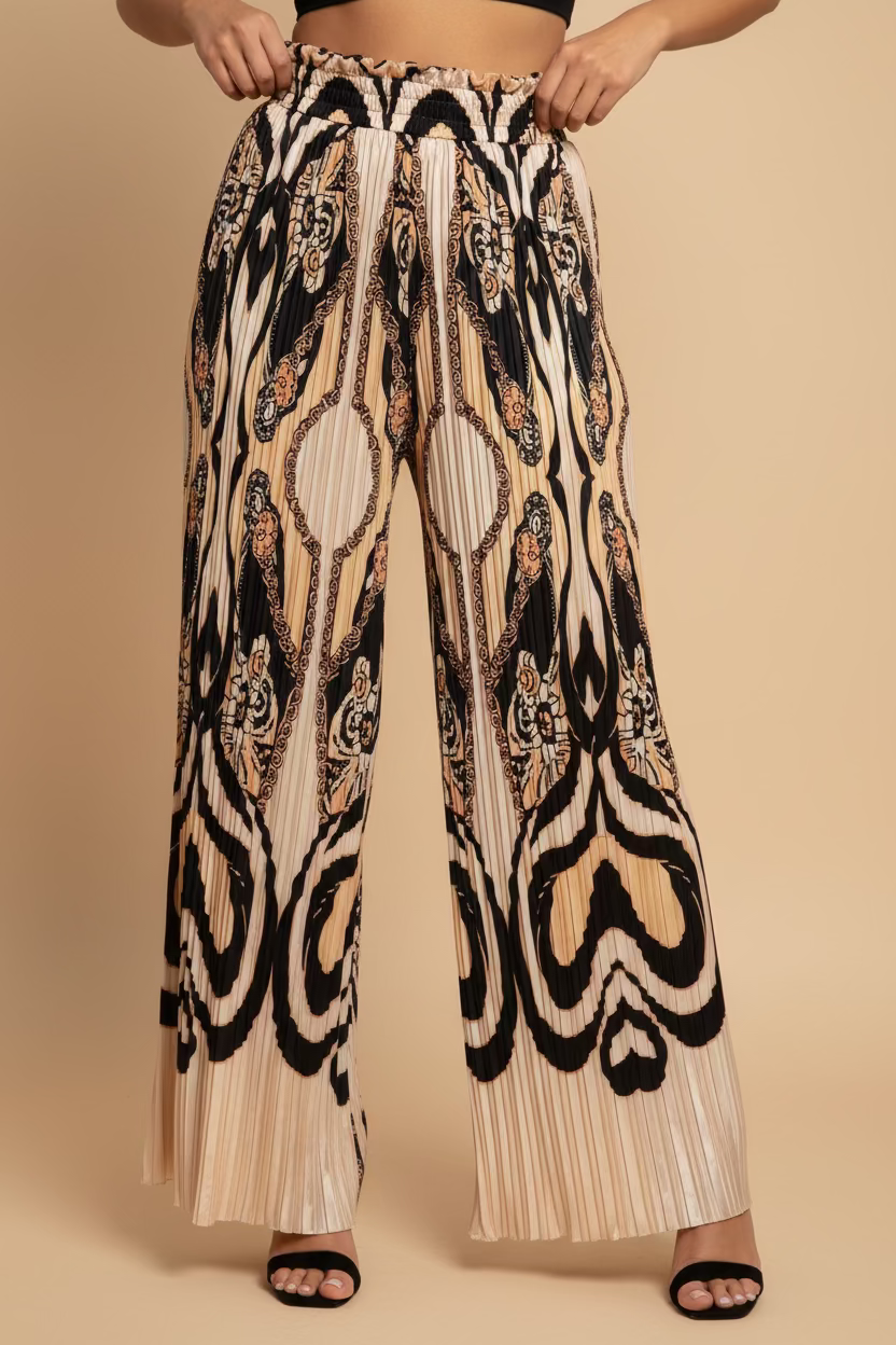 PANTALÓN ESTAMPADO DE CORTE ANCHO