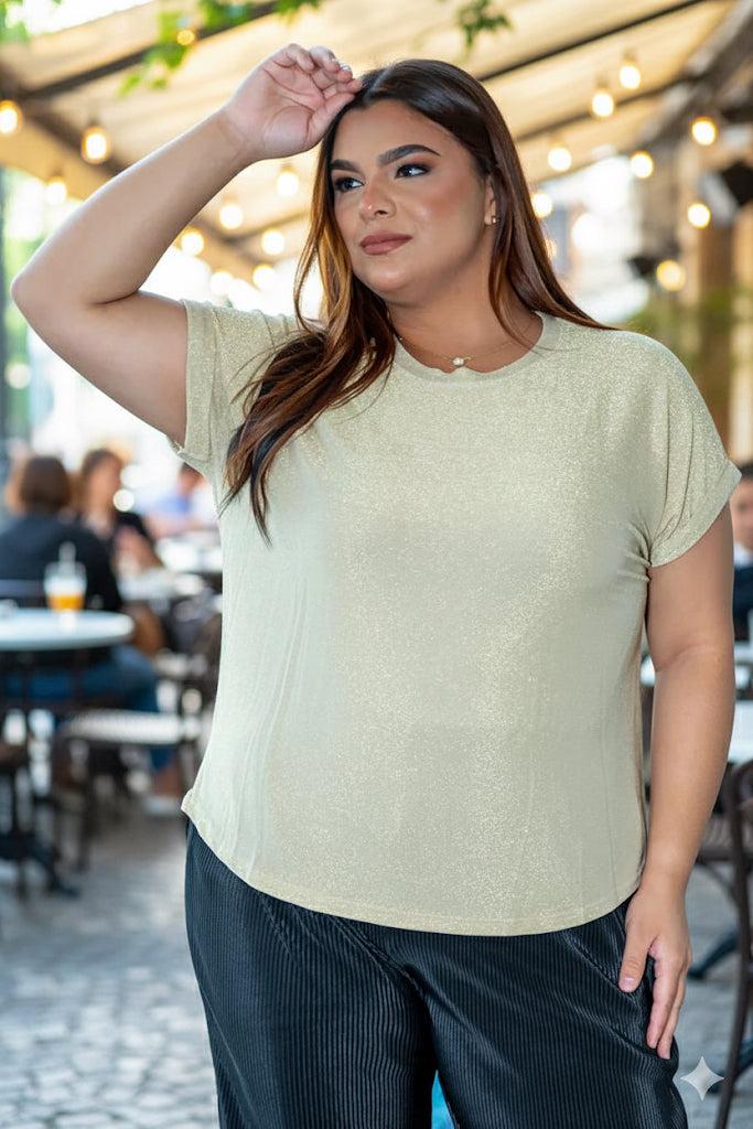BLUSA DORADA TALLA PLUS