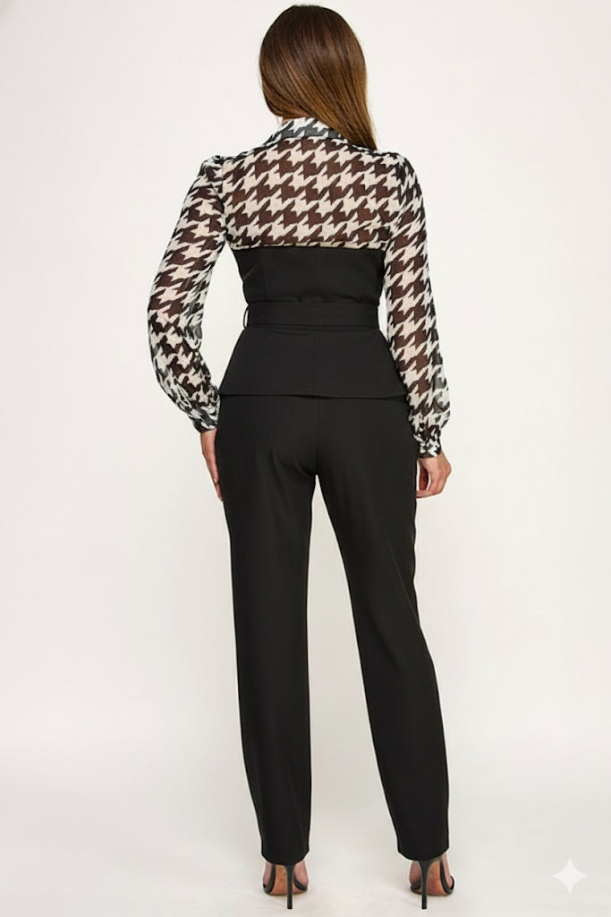 SET NEGRO DE TOP DE MANGA LARGA Y PANTALÓN