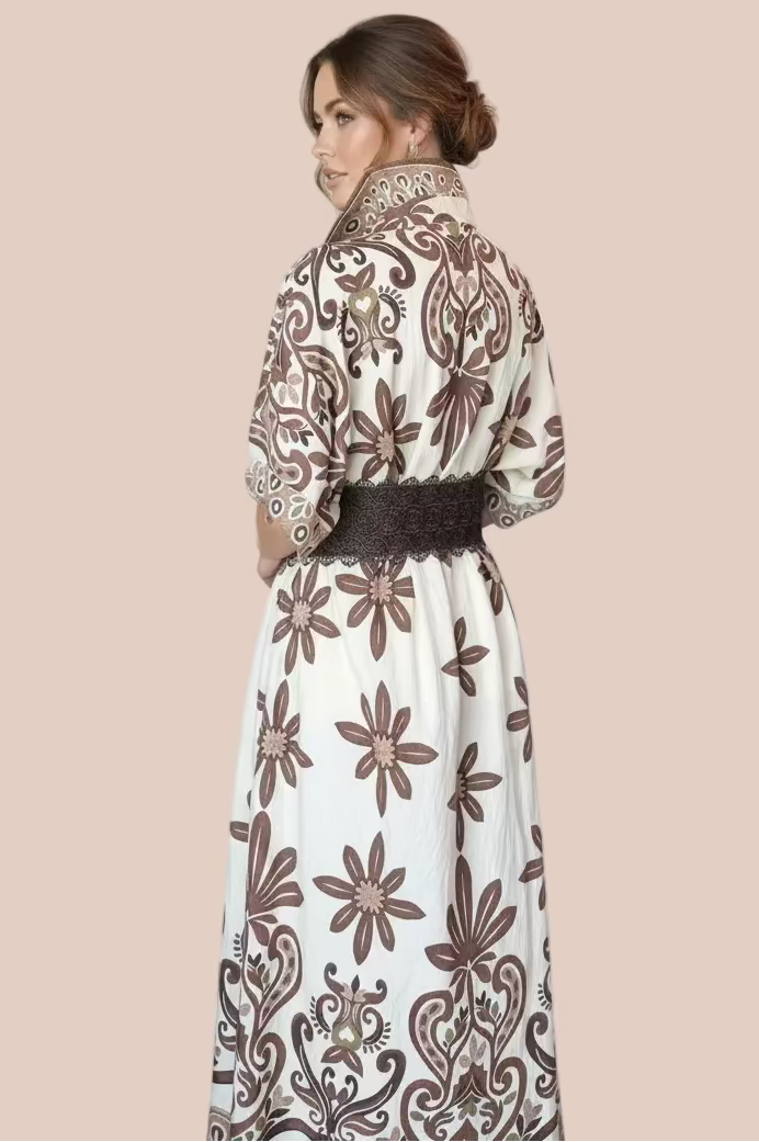 TRAJE ESTILO CAMISÓN CON FLORES BROWN