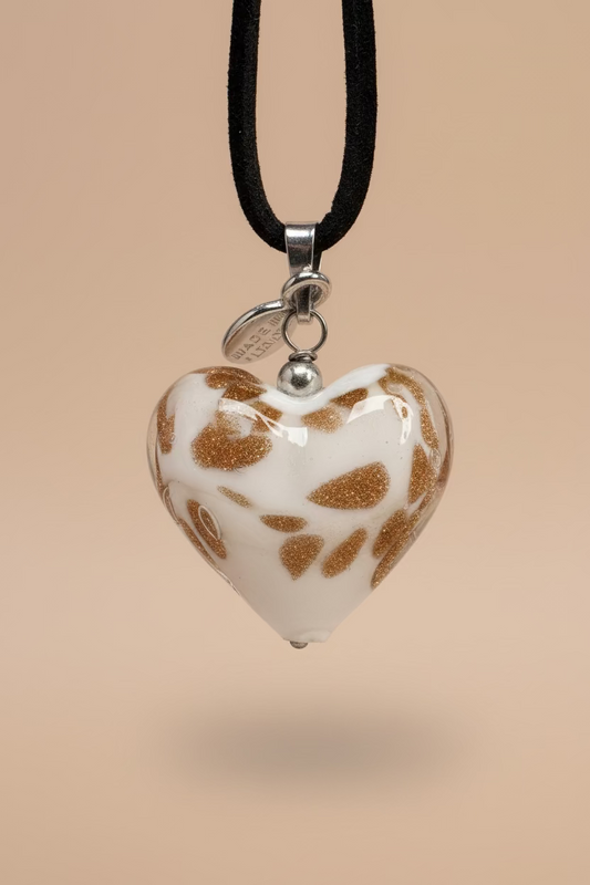 COLLAR CON PENDANT DE CORAZON BLANCO (MURANO)