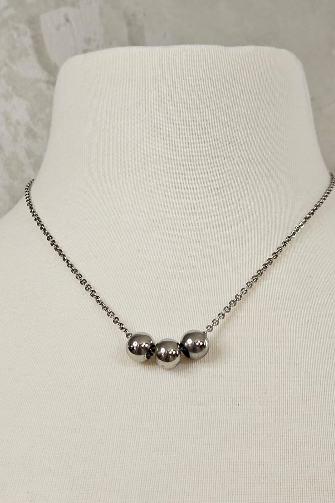 CADENA STAINLESS STEEL SET PENDANT 3 ESFERAS