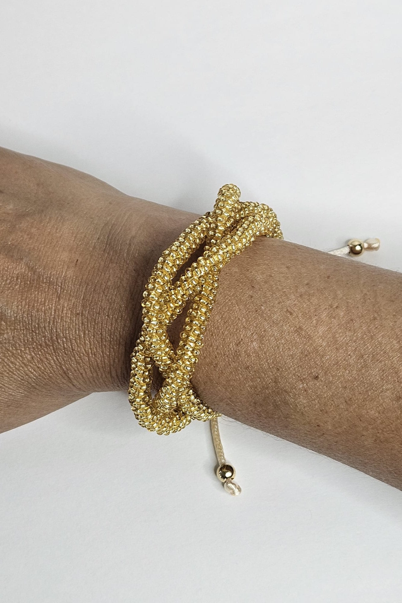 GOLD BRAIDED BRACELET AND EARRINGS SET