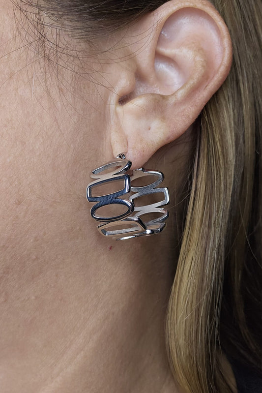 PANTALLAS "HOOPS" PLATEADAS RECTÁNGULOS Y ÓVALOS