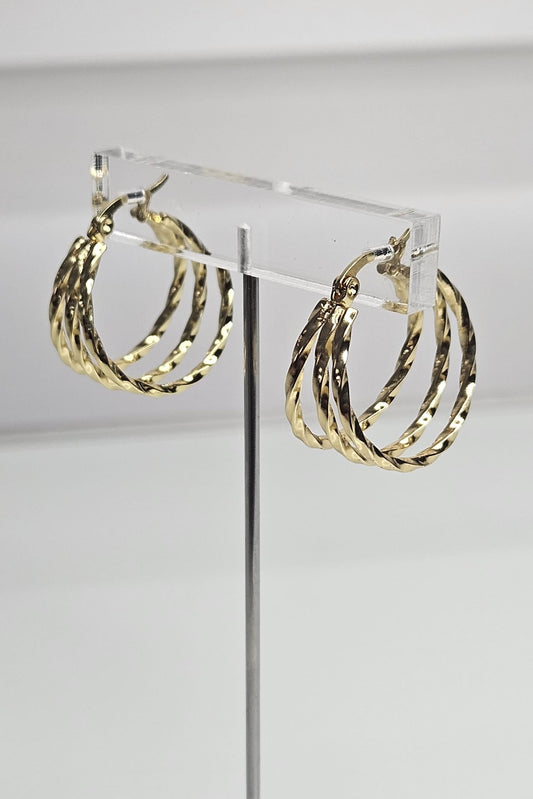 PANTALLAS MEDIANAS DORADAS DE TRIPLE ARO