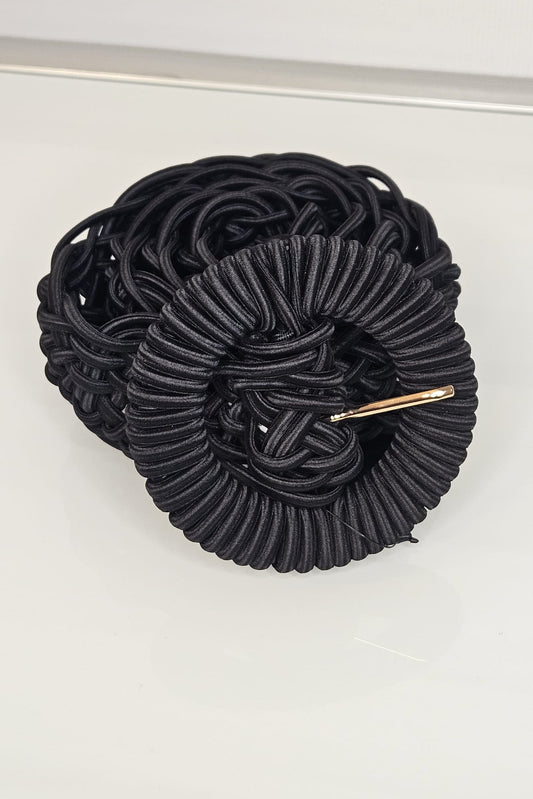 CORREA TRENZADA COLOR NEGRO