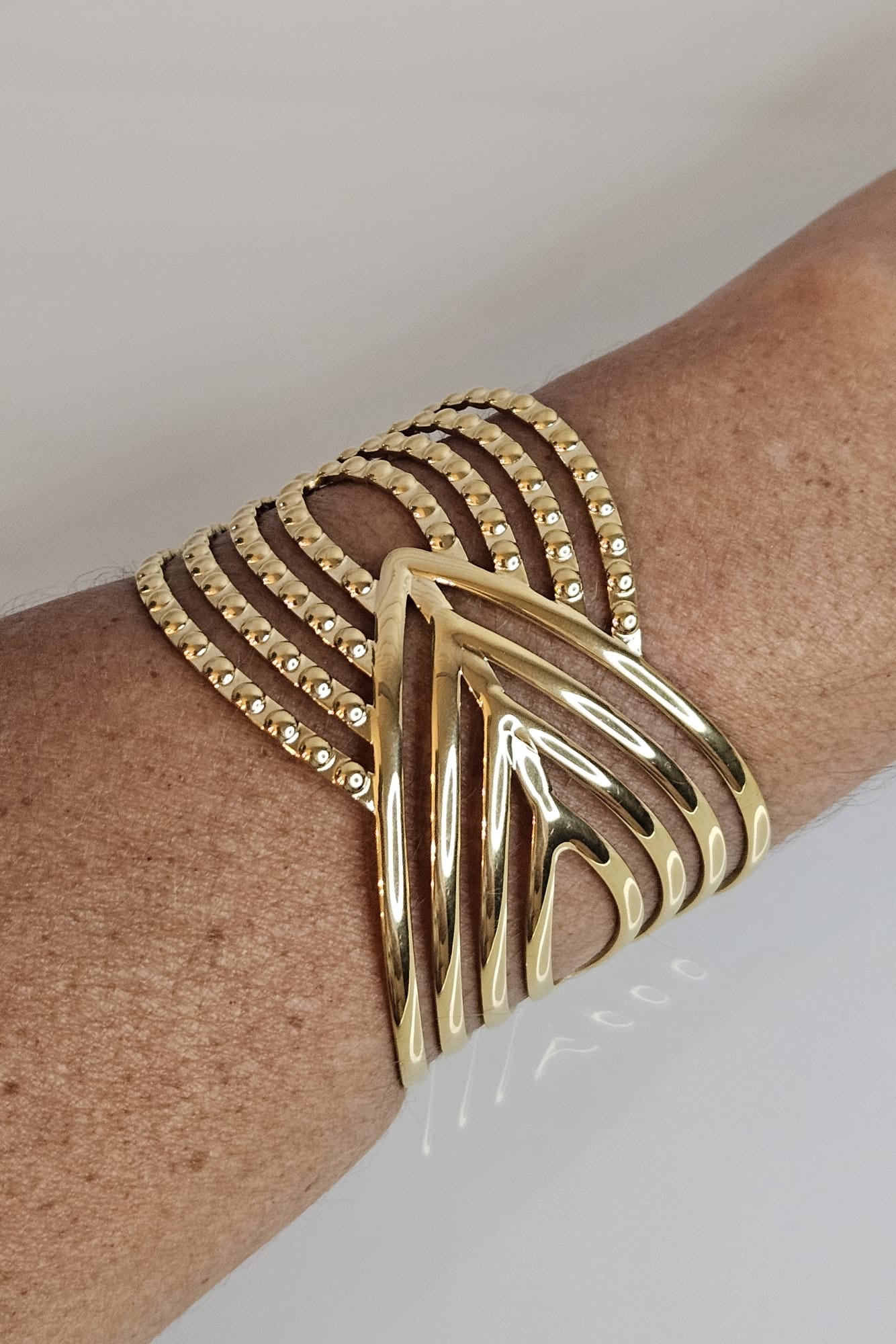 SET DE BRAZALETE Y PANTALLAS DORADO Y/O PLATEADO