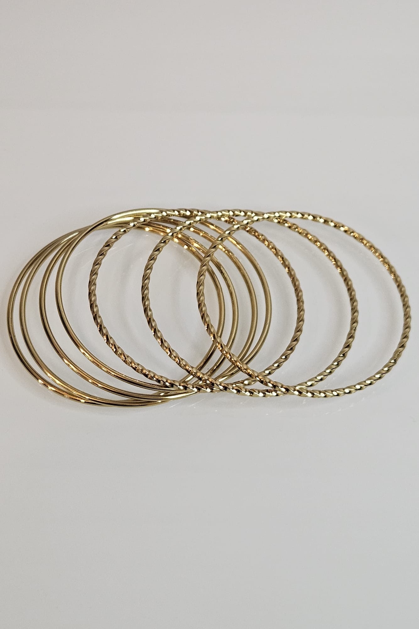 SET DE 7 BANGLES DORADOS Y/O PLATEADO