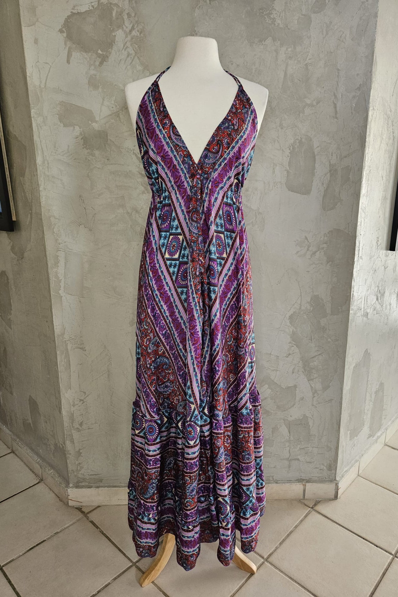 BOHO MAXI DRESS CON PRINT DE DIFERENTES COLORES