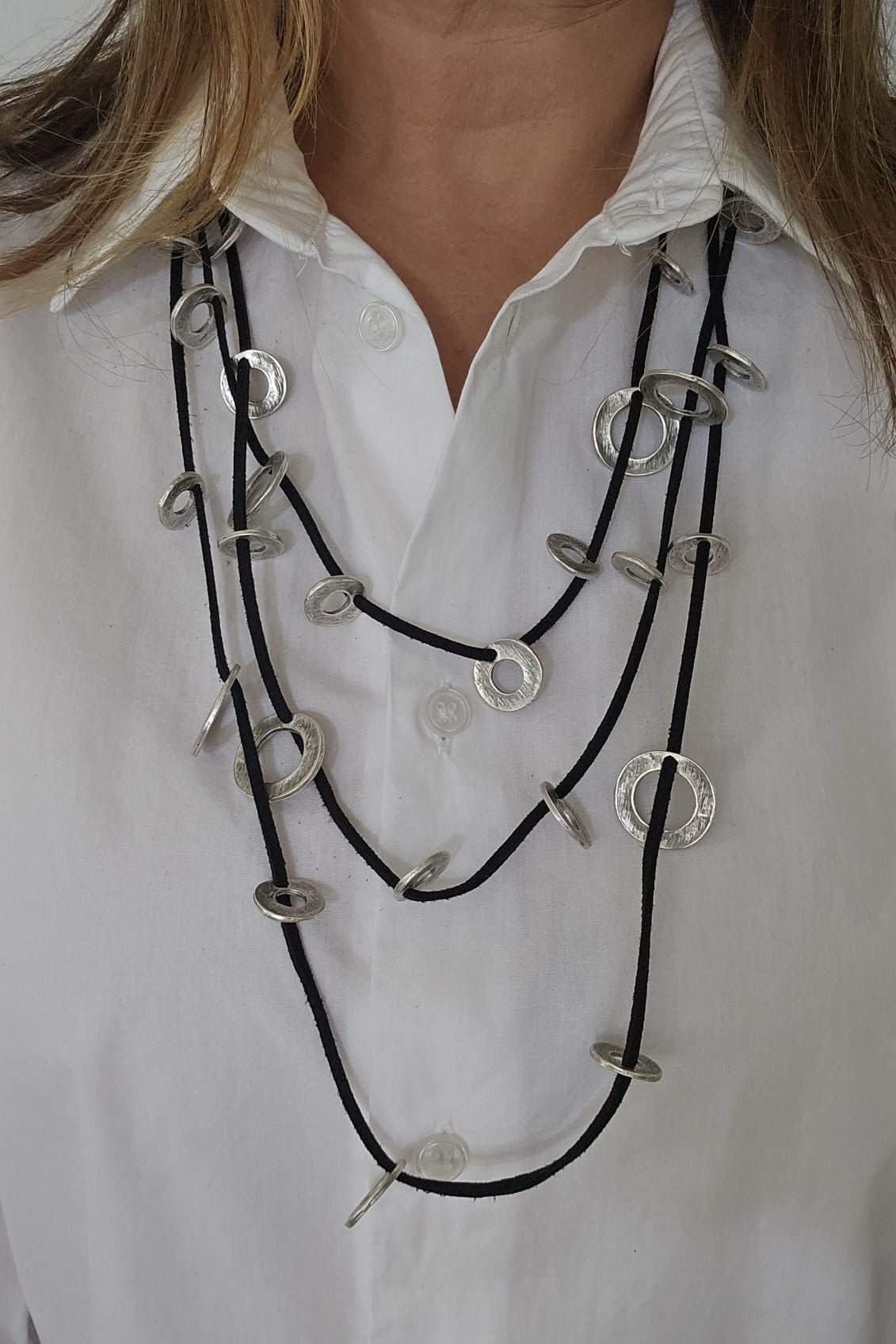 COLLAR TURCO NEGRO Y PLATEADO